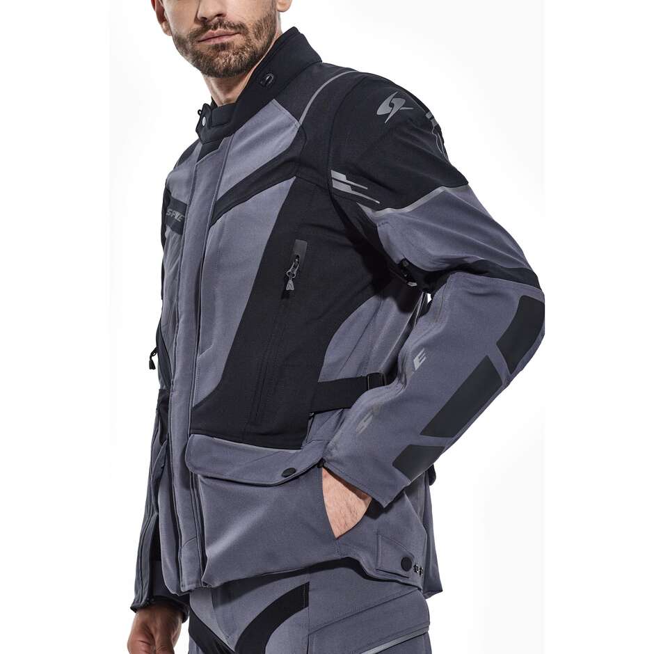 Giacca moto tecnica Spyke Artica dry Tecno Laminata Grigio Nero