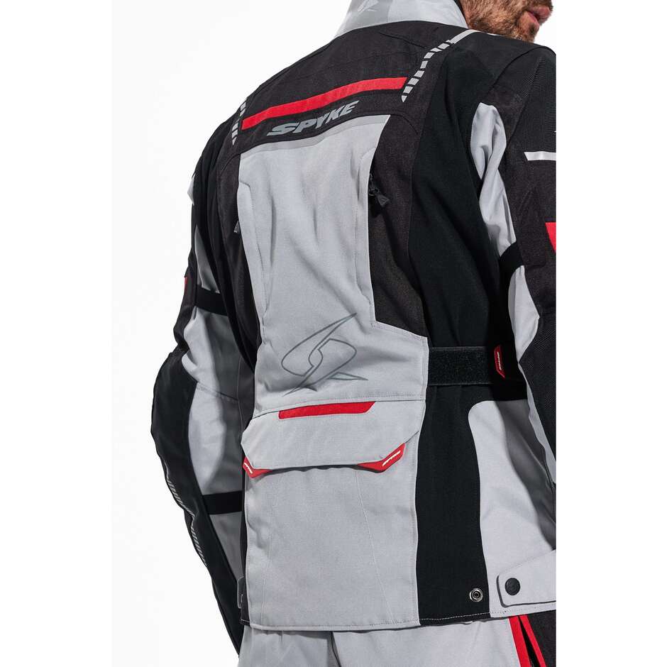 Giacca moto Tecnica Spyke Compass Dry Tecno Grigio Giallo Rosso 