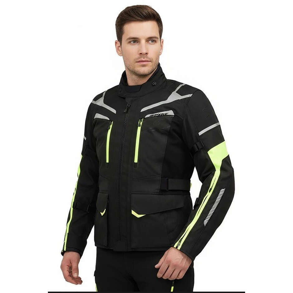 Giacca moto Tecnica Spyke Compass Dry Tecno Nero Giallo Fluo