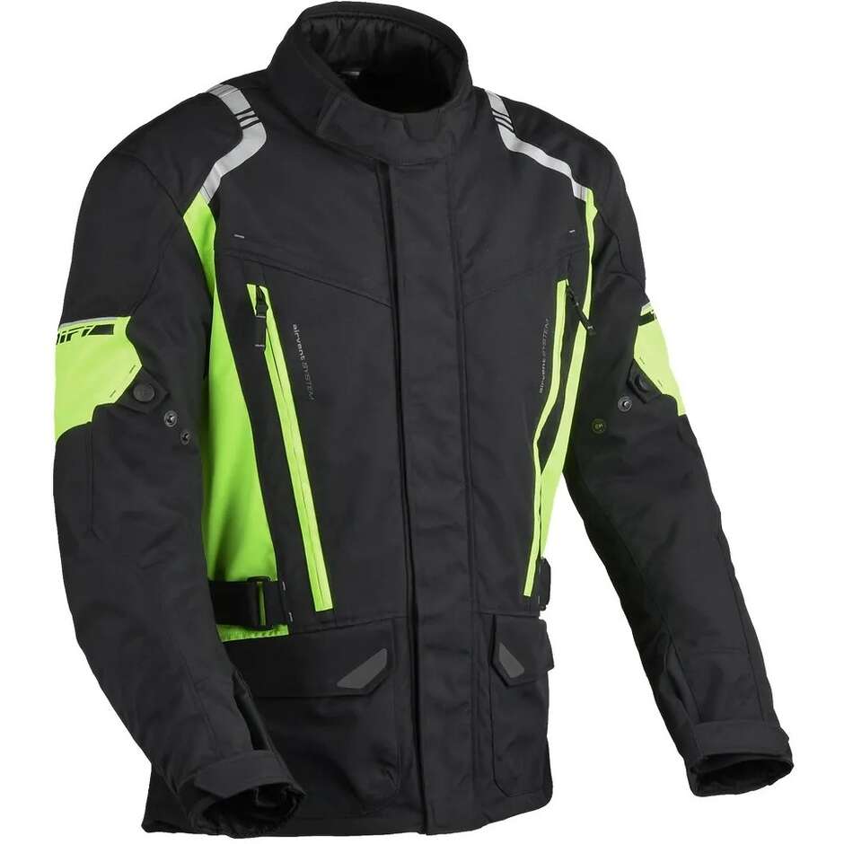 Giacca Moto Tessuto Navigator Aerotex Nero Giallo taglia 5XL