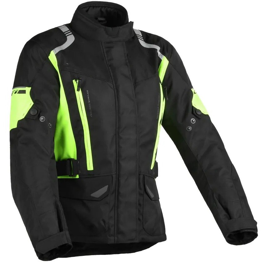 Giacca Moto Tessuto Donna Navigator Aerotex Nero Giallo taglia M