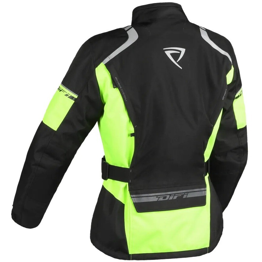 Giacca Moto Tessuto Donna DIFI Navigator Aerotex Nero Giallo