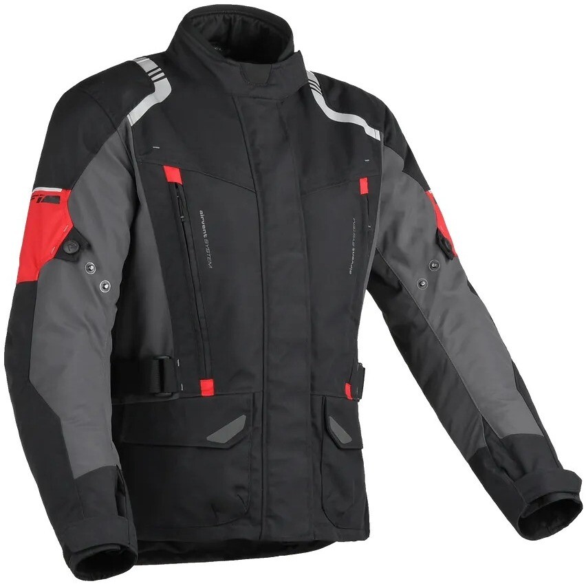 Giacca Moto Tessuto Donna DIFI Navigator Aerotex Nero Rosso