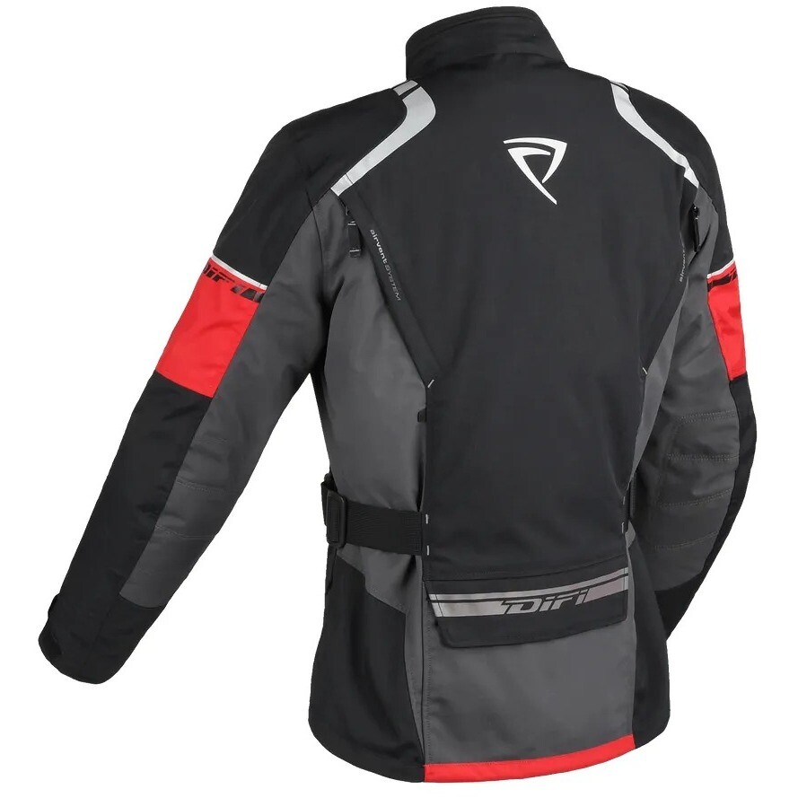 Giacca Moto Tessuto Donna DIFI Navigator Aerotex Nero Rosso