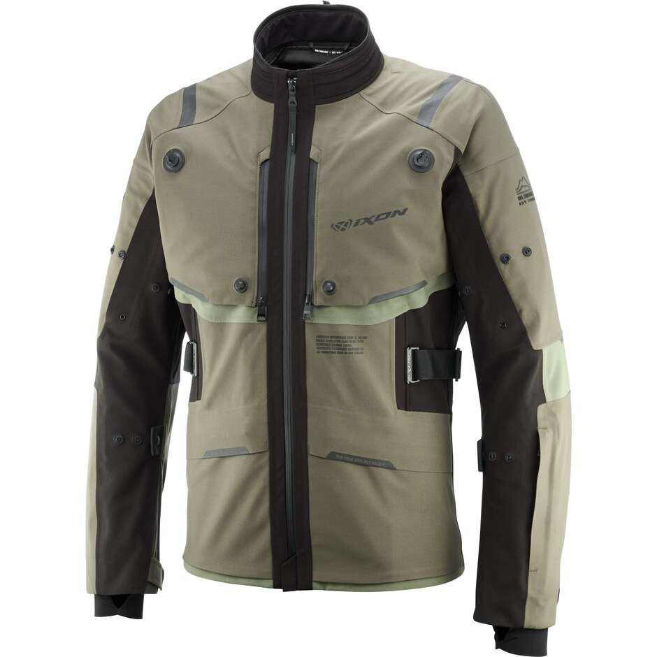 Giacca Moto Touring Laminata Ixon M-SKEID Kaki Nero
