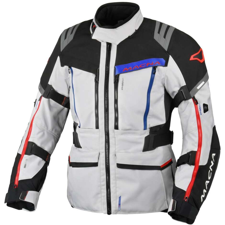 Giacca Moto Touring Macna Chieftane Bianco Rosso Blu
