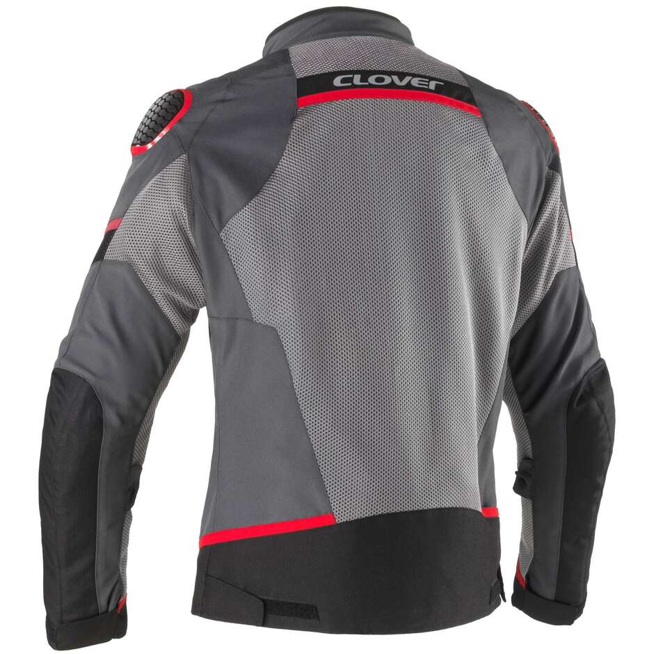 Giacca Moto Traforata Clover AIRJET 6 Grigio Rosso Nero