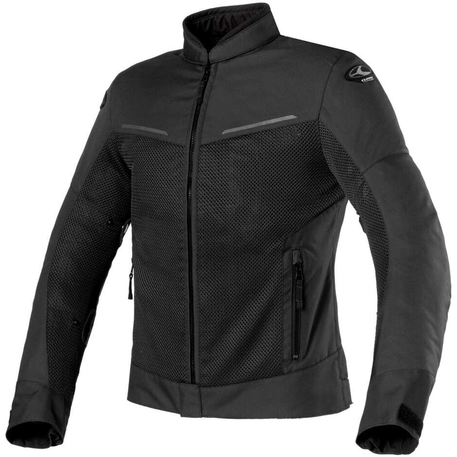 Giacca Moto Traforata Clover TROPICA Nero