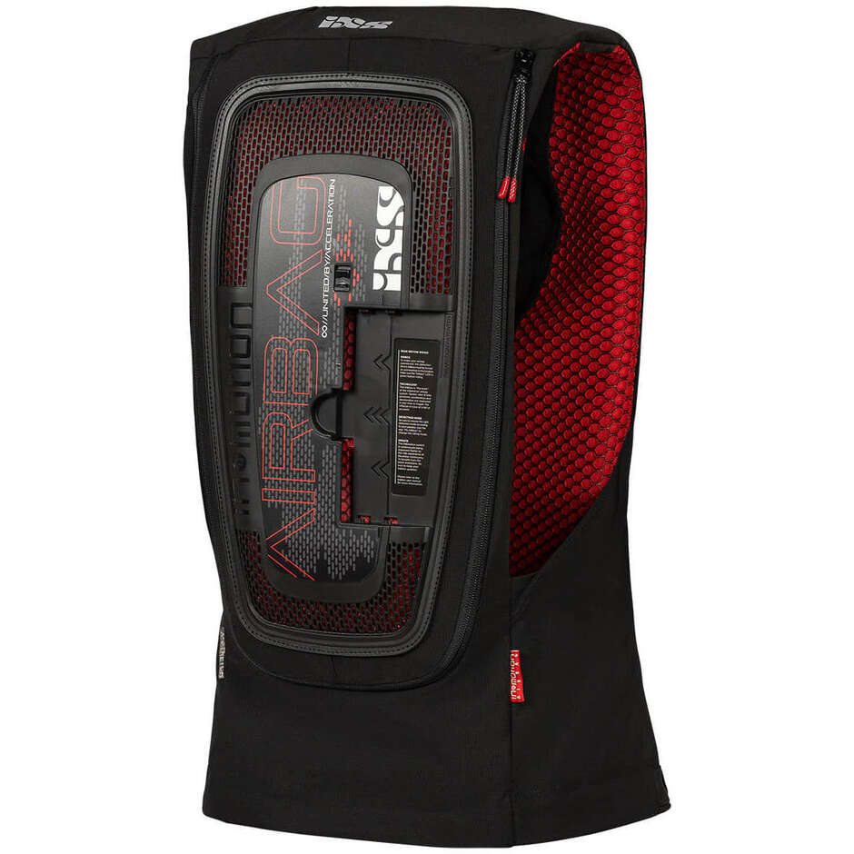 Gilet airbag moto iXS IPRO 1.0 noir rouge