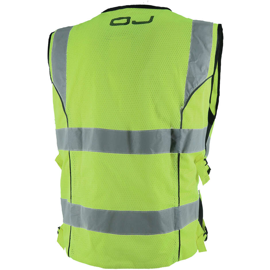Gilet Alta Visibilit&agrave; Per Moto - Giallo Fluorescente Con Inserti Rifrangenti