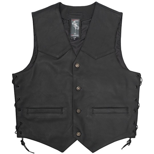 RAXUS K-20 Gilet Moto Cuir Véritable Homme – Style Club – Cuir Premium & Finitions Soignées