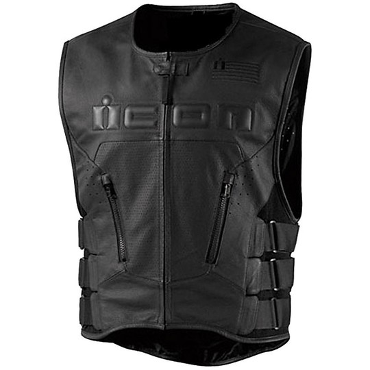 Gilet Moto Tecnico In Pelle Regulator Vest Con Protezioni