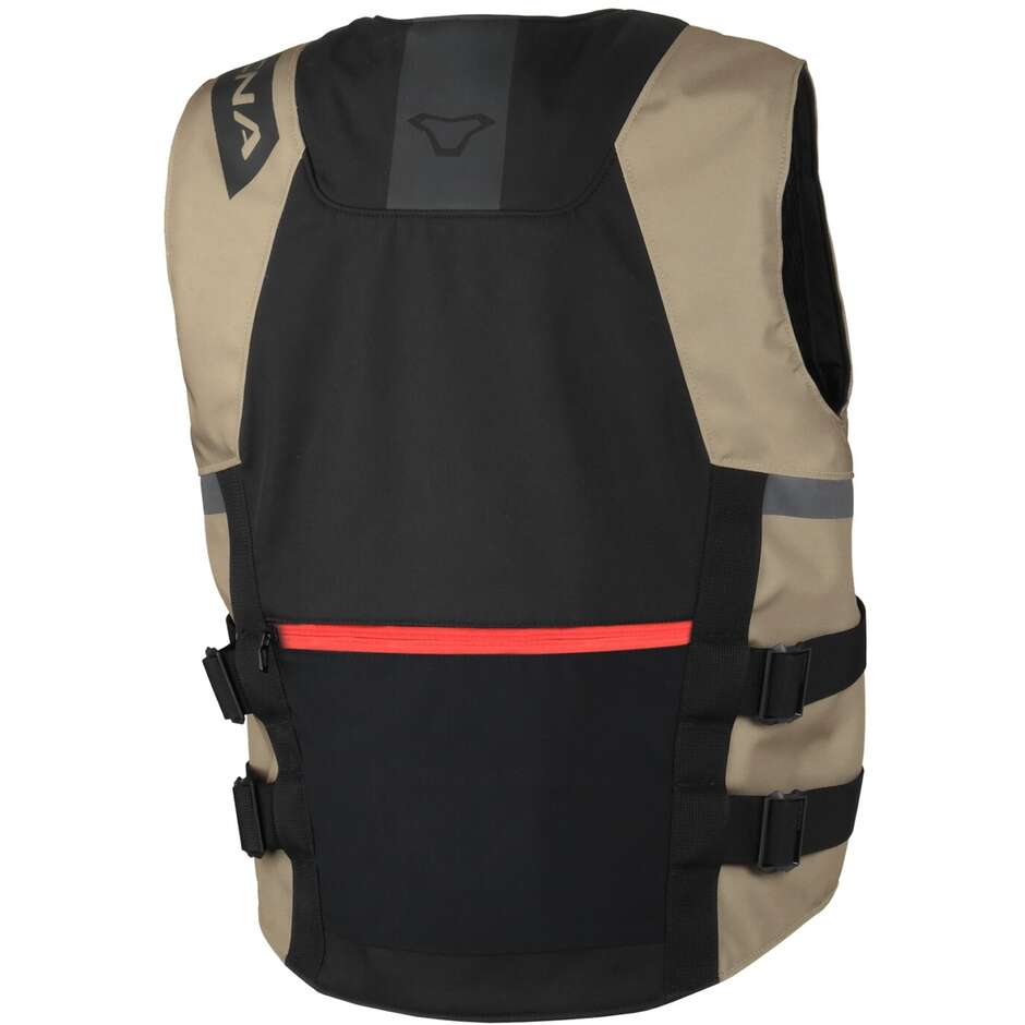Gilet Smanicato Moto Macna Mutv-1 Taupe Nero