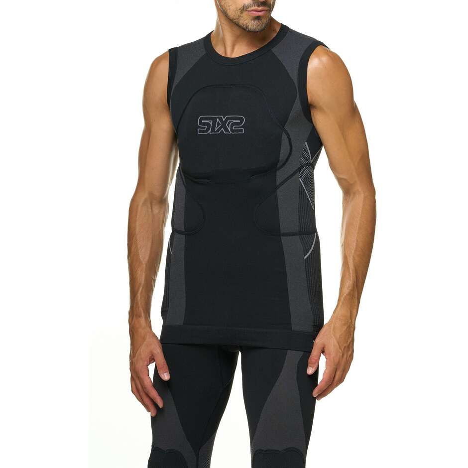 Gilet technique noir Sixs Pro-Tech PRM SMX avec protections