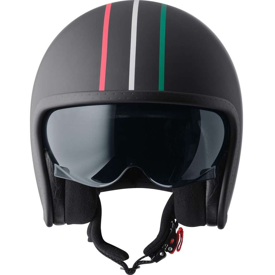 Giro in Casco Moto Jet GMS in Italia nero rosso bianco verde italia