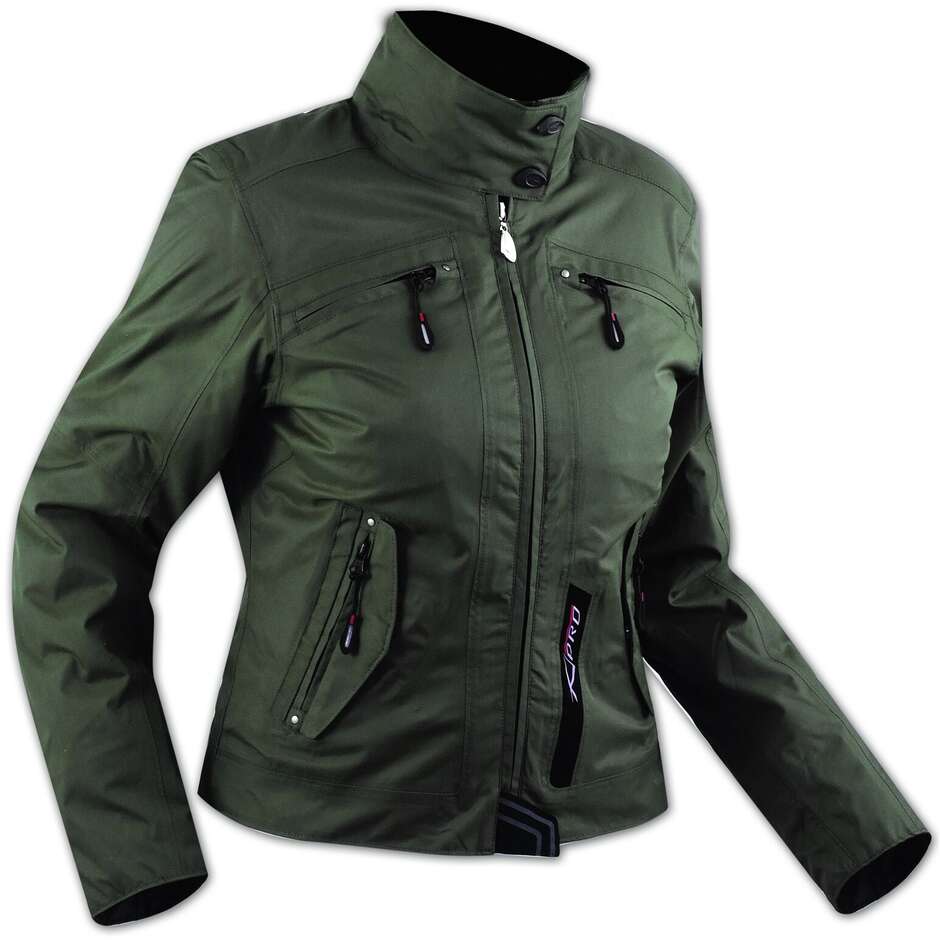 Giubbino Moto In Tessuto A-Pro Sport City Dea Lady Green