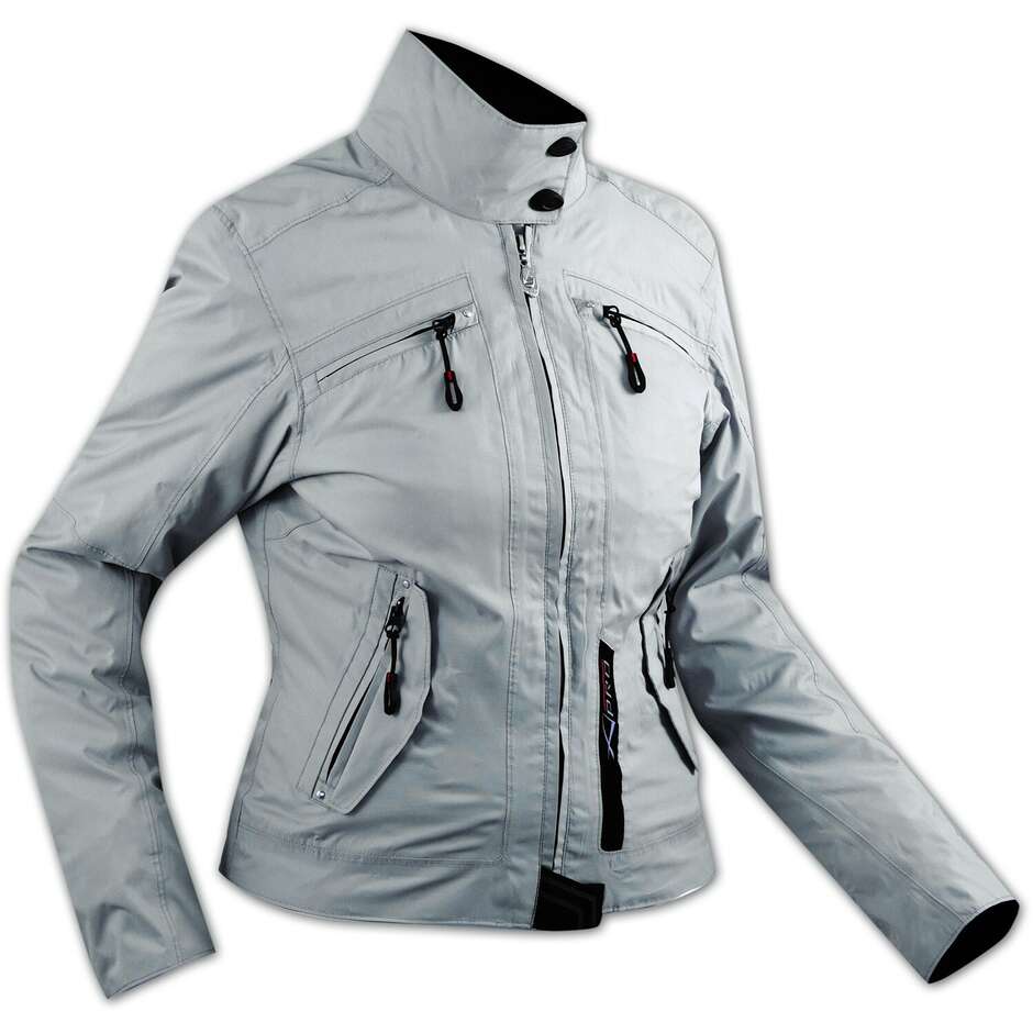 Giubbino Moto In Tessuto A-Pro Sport City Dea Lady Grey
