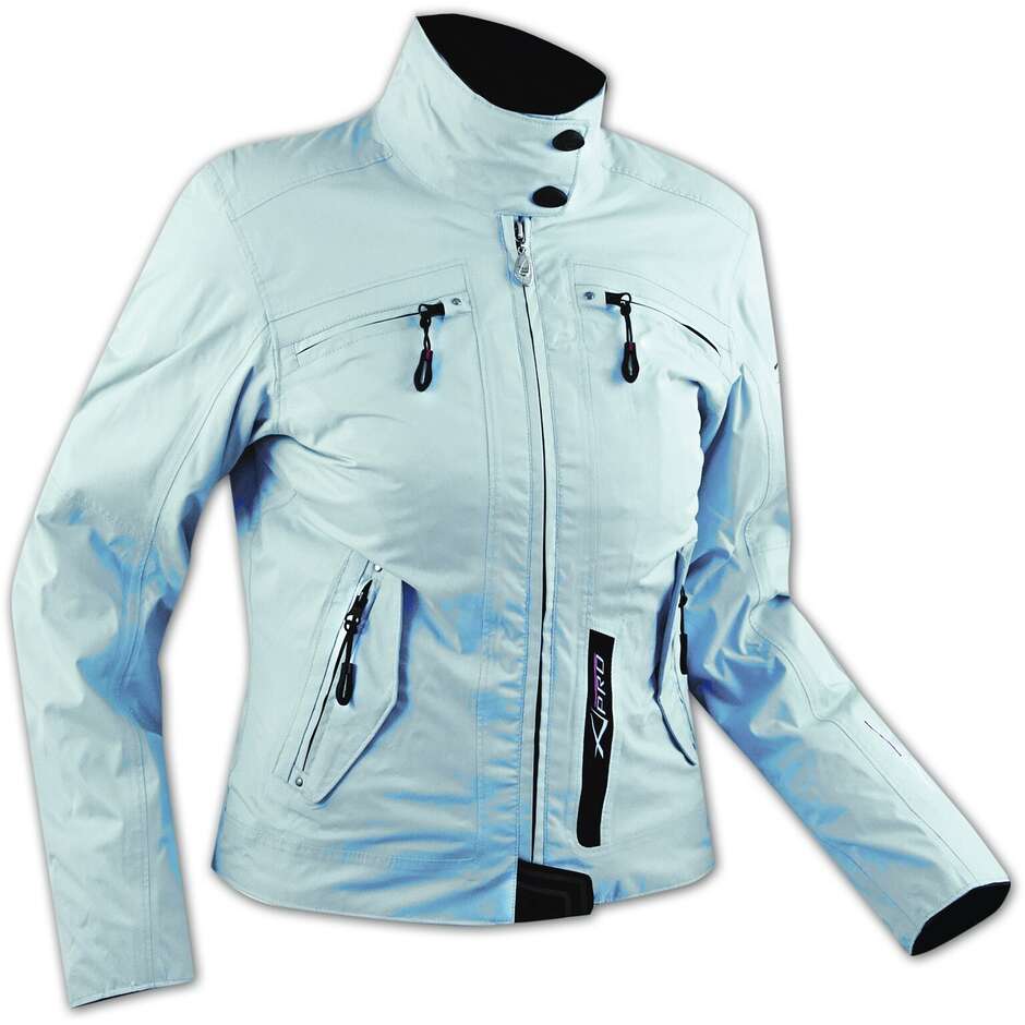 Giubbino Moto In Tessuto A-Pro Sport City Dea Lady Light Blu