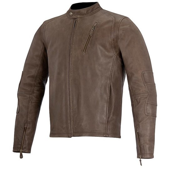 Giubboto Moto Leather Vintage Oscar By Monty Alpinestars Leather Jacket Brown