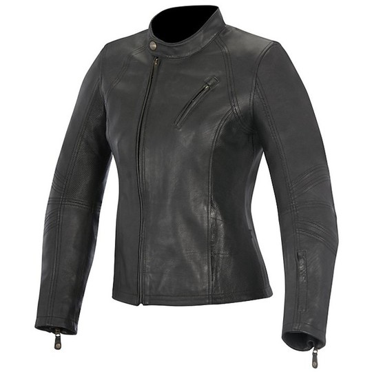 Giubboto Moto Leather Woman Vintage Oscar By Shelley Alpinestars Leather Jacket