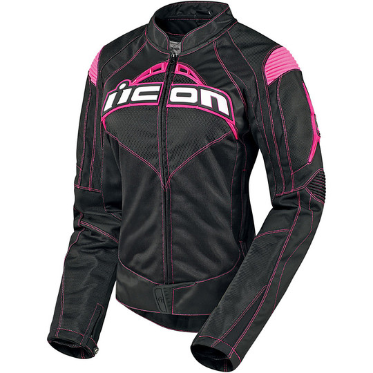 Giubboto Motorcycles Technical Icon Lady In Mesh Perforated Contra Black / Pink