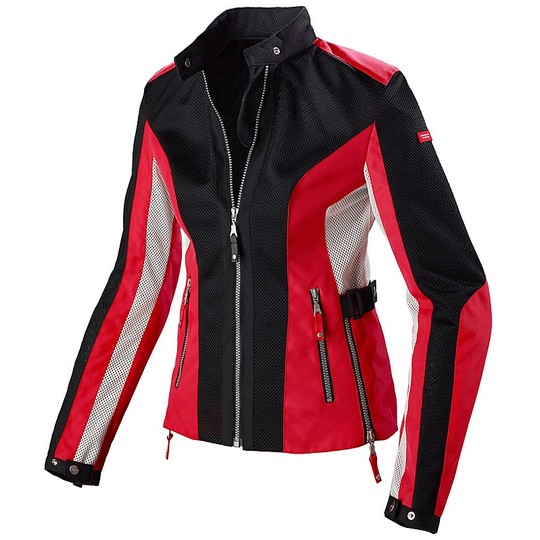 Giubbotto Donna Moto In Tessuto Traforato Touring Spidi SUMMERNET LADY Nero Rosso Bianco
