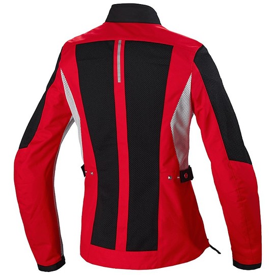 Giubbotto Donna Moto In Tessuto Traforato Touring Spidi SUMMERNET LADY Nero Rosso Bianco