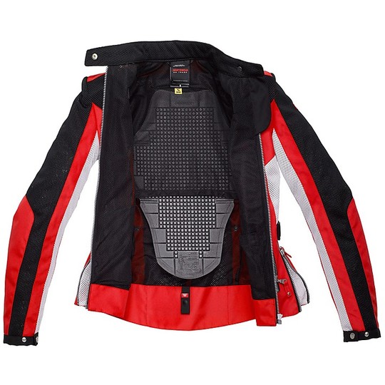 Giubbotto Donna Moto In Tessuto Traforato Touring Spidi SUMMERNET LADY Nero Rosso Bianco