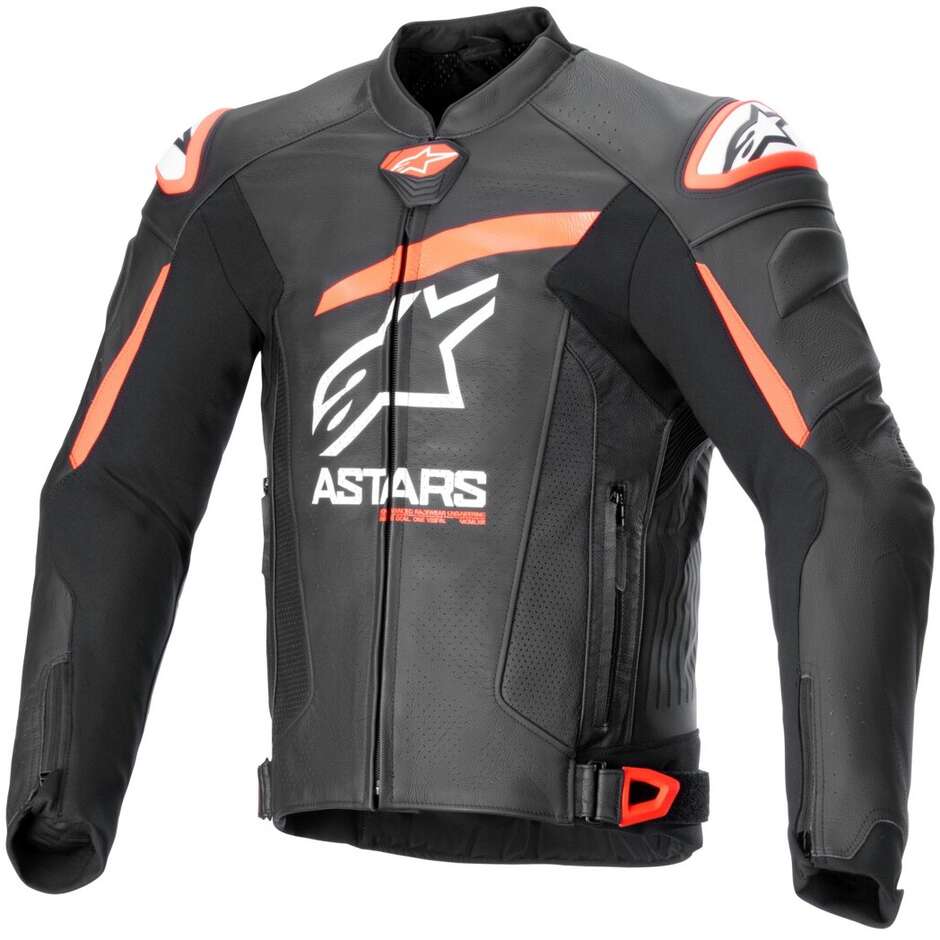 Giubbotto Moto Alpinestars GP PLUS R V4 AIRFLOW Nero Rosso Fluo Bianco