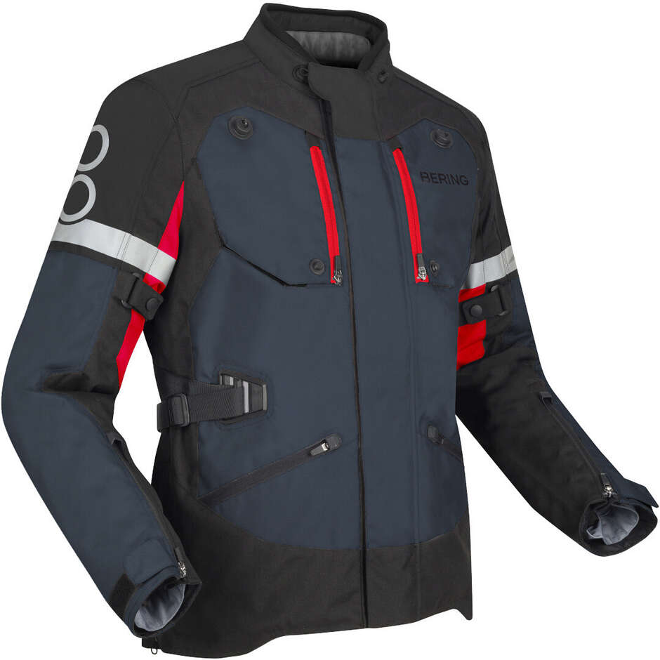 Giubbotto Moto Bering HALIFAX Nero Antracite Rosso