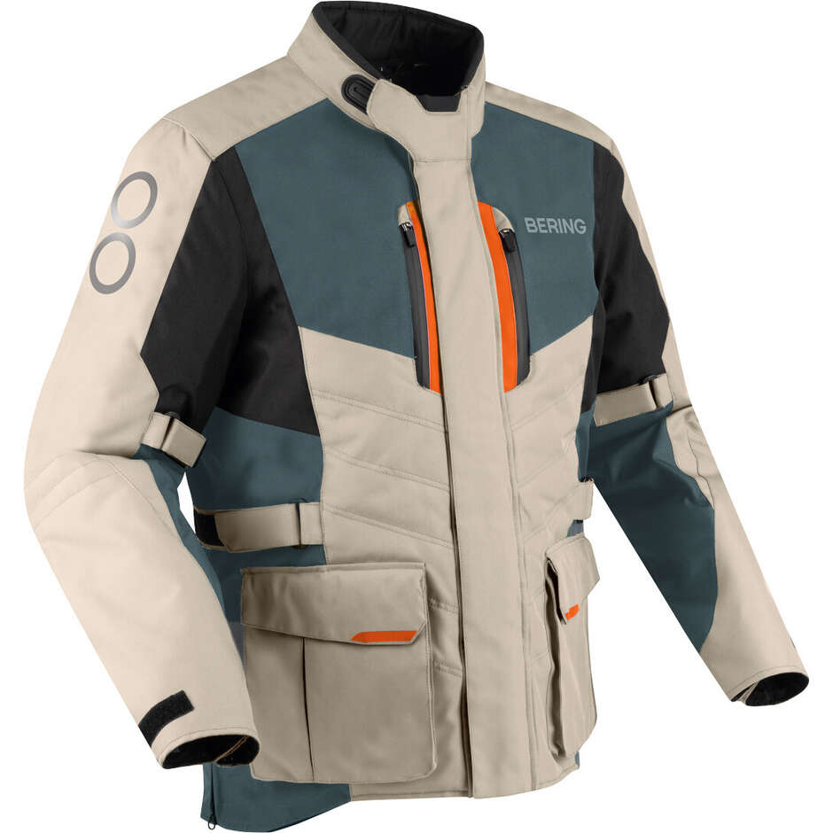 Giubbotto Moto Bering SIBERIA Beige Grigio Arancio