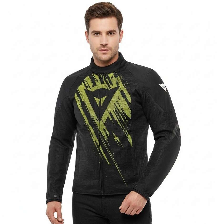 Giubbotto Moto Dainese HEROSPHERE Asfalto Nero Fluo Giallo