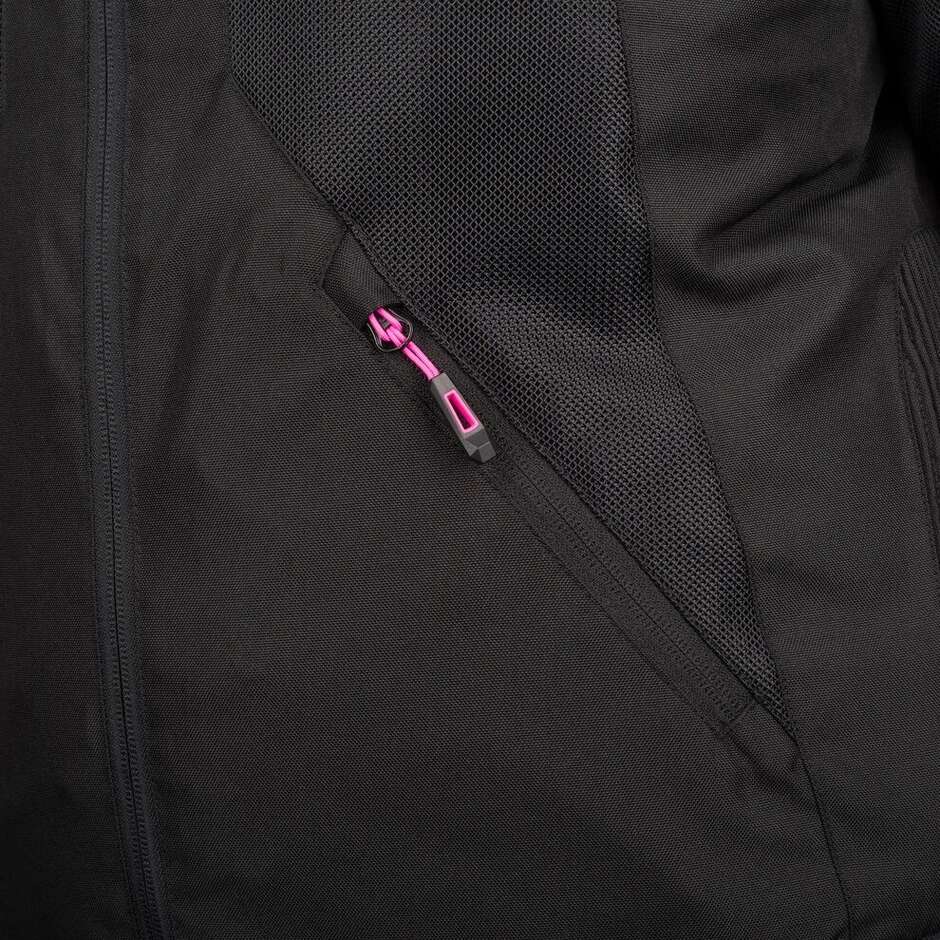 Giubbotto Moto Donna BERING LADY BRAZILIA Queen Size Nero/Fuchsia