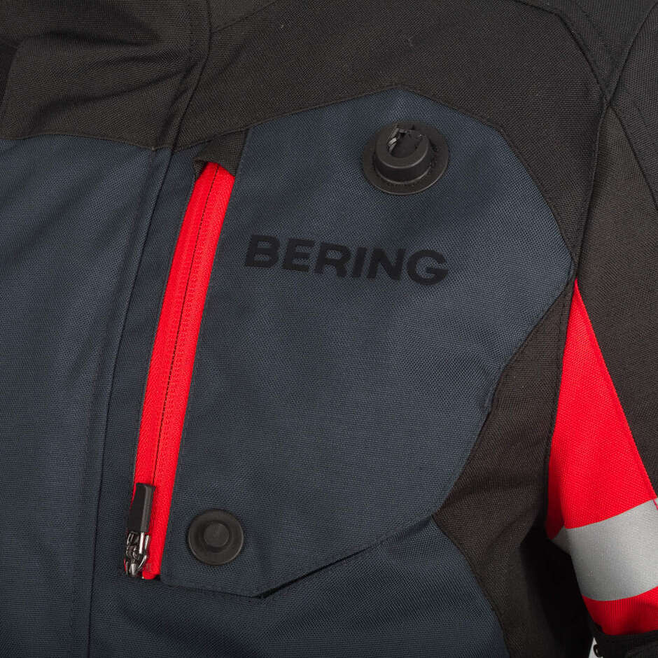 Giubbotto Moto Donna Bering LADY HALIFAX Nero Antracite Rosso