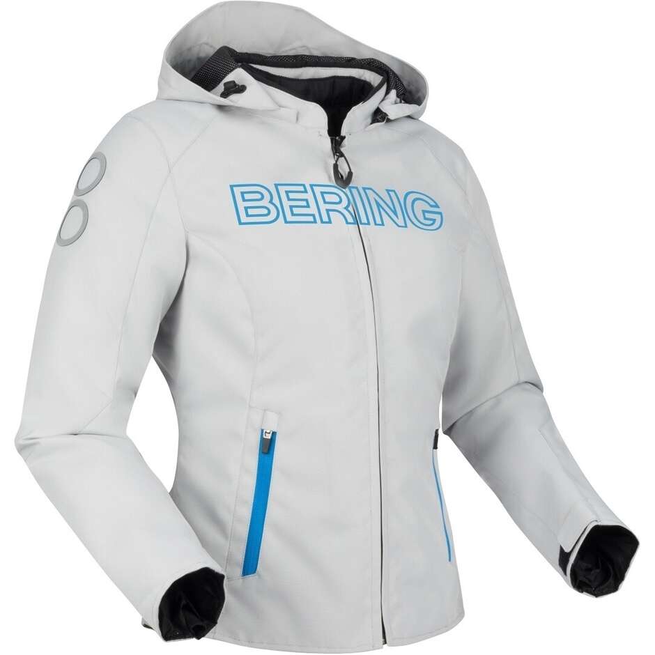 Giubbotto Moto Donna LADY WARWICK Chiaro Grigio Blu taglia 42