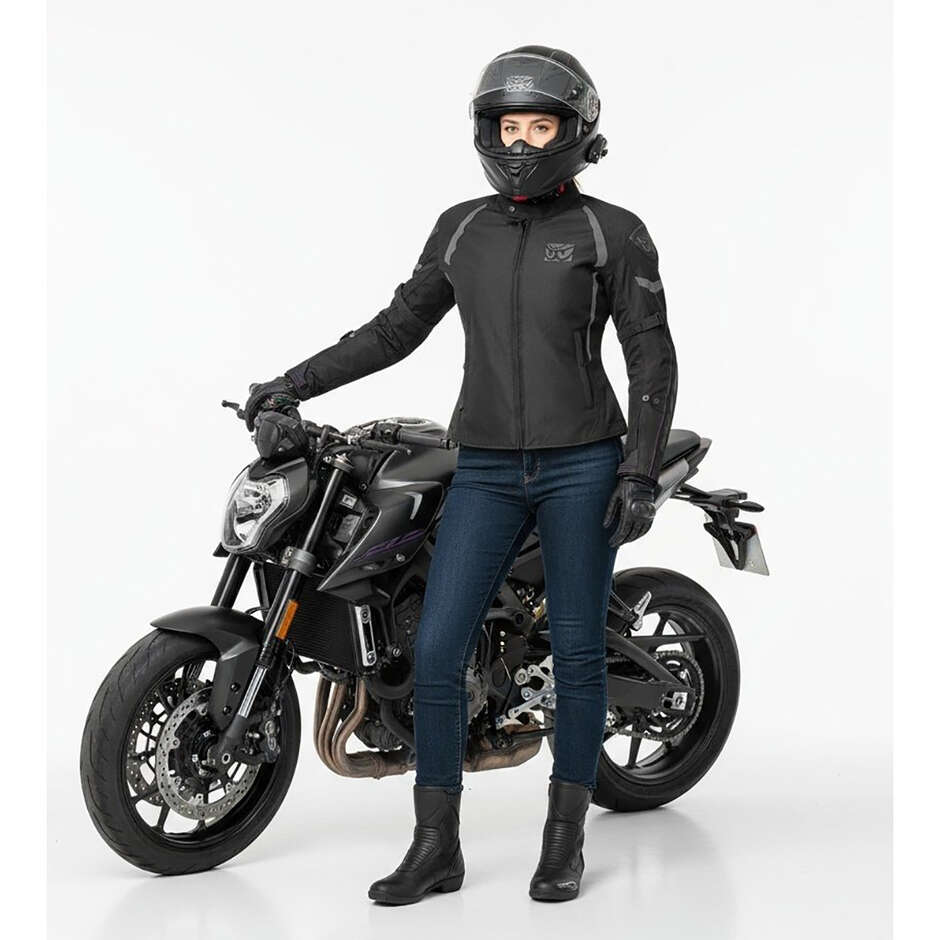 Giubbotto Moto Donna in Tessuto Tecnico Berik 2.0 NJ-223301l-L-EL WP Nero Grigio