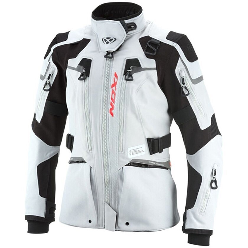 Giubbotto Moto Donna ODIN LADY Grigio Chiaro Nero taglia 3XL