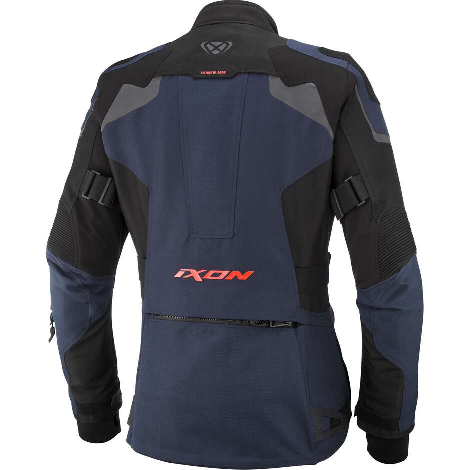 Giubbotto Moto Donna Ixon ODIN LADY Navy Nero Rosso Vivo