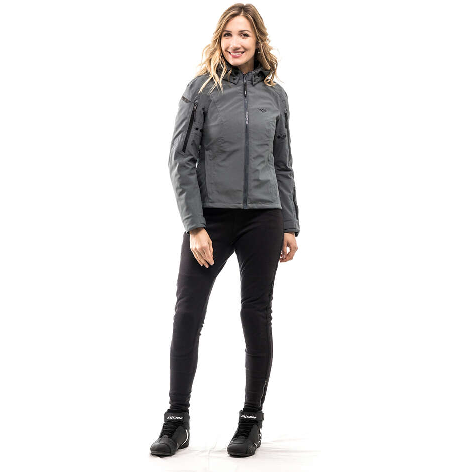 Giubbotto Moto Donna Laminato Ixon BURNING LADY Verde Tattico