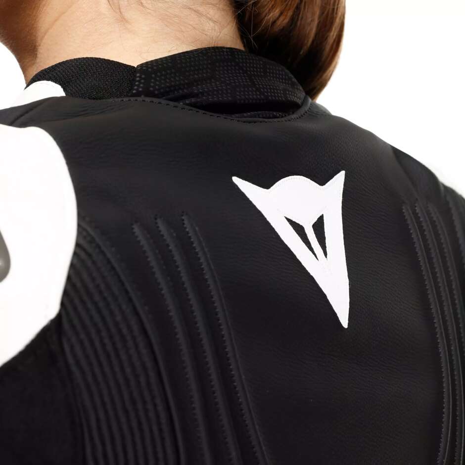 Giubbotto Moto Donna Pelle Dainese RACING 5 WMN # Nero Bianco