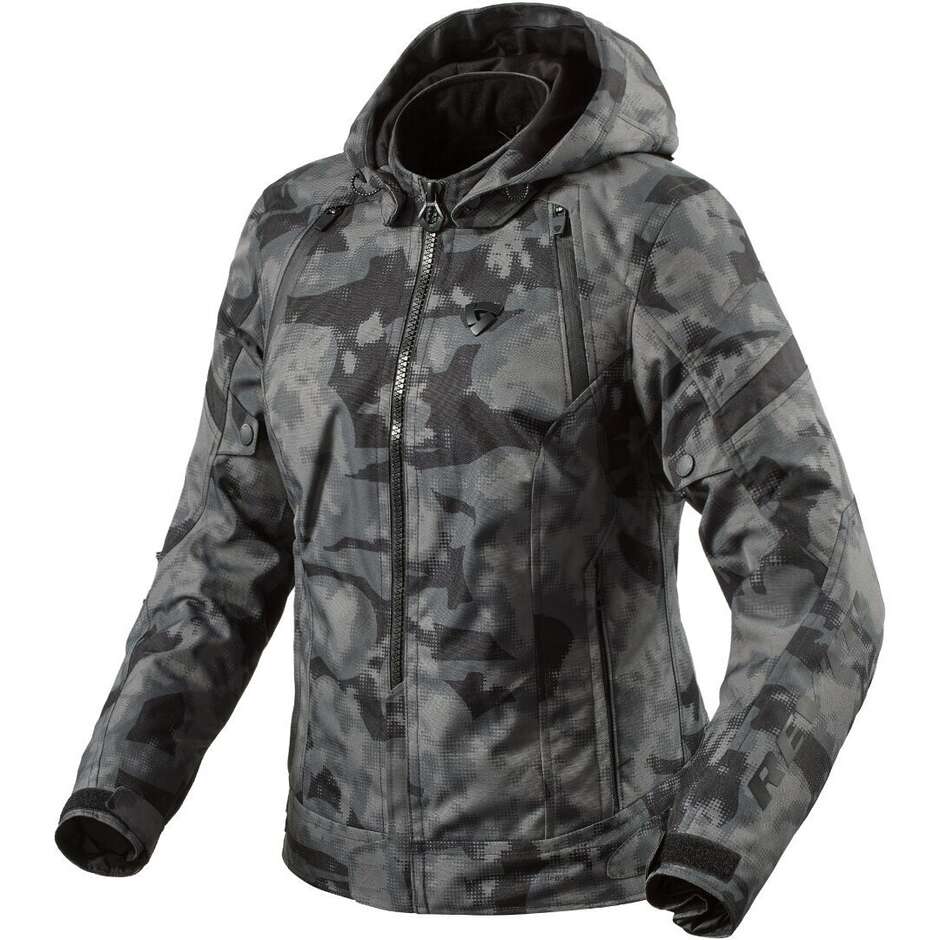 Giubbotto Moto Donna Rev'it FLARE 3 H2O Ladies Mimetico Grigio Scuro
