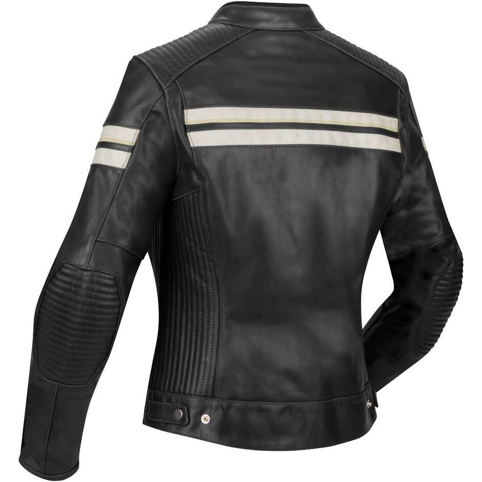 Giubbotto Moto Donna Segura LADY ROMEO Nero Bianco