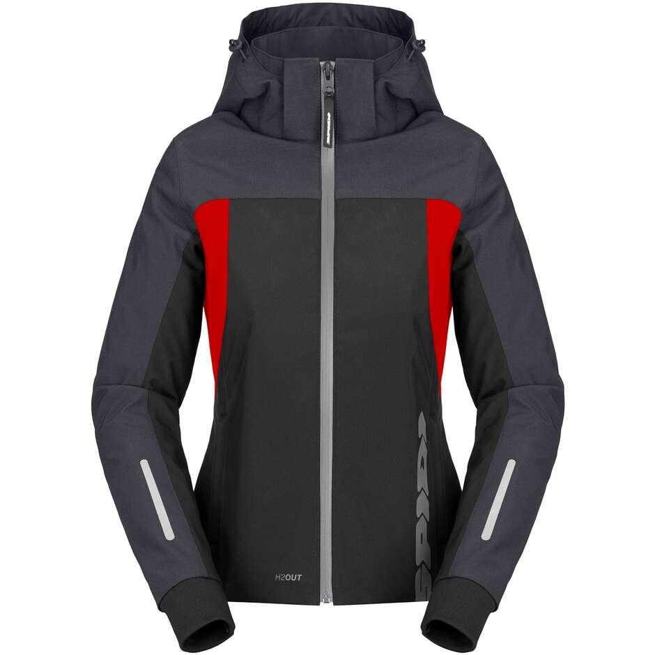 Giubbotto Moto Donna HOODIE H2OUT II LADY Nero Antraci taglia 2X