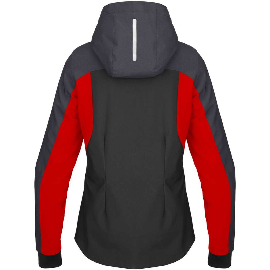 Giubbotto Moto Donna Spidi HOODIE H2OUT II LADY Nero Antracite Rosso fluo