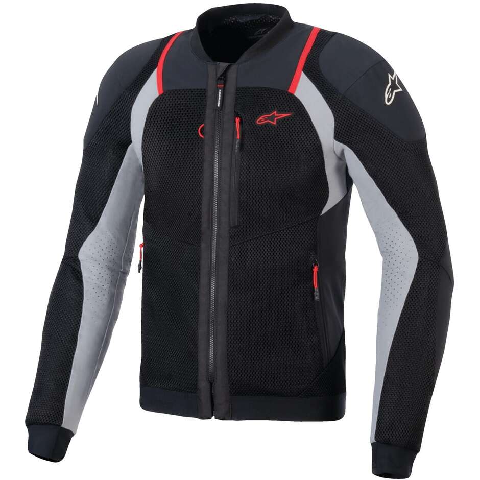 Giubbotto Moto Estivo Alpinestars TROOP-AIR PRO Nero Grigio Bright Rosso