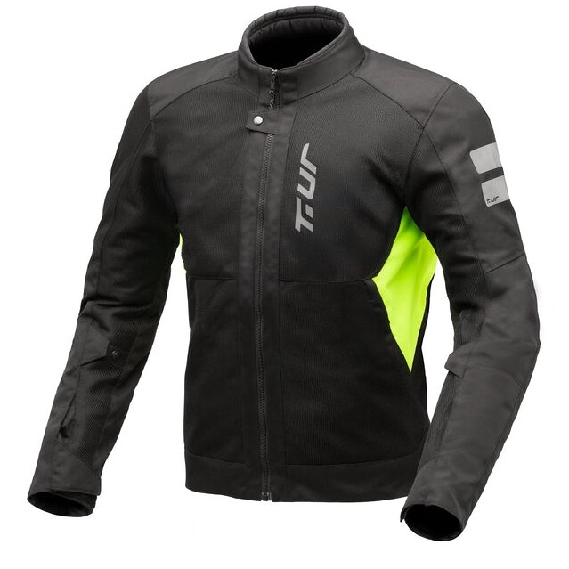 Giubbotto Moto Estivo T-UR SIENA Nero Giallo Fluo taglia 2XL
