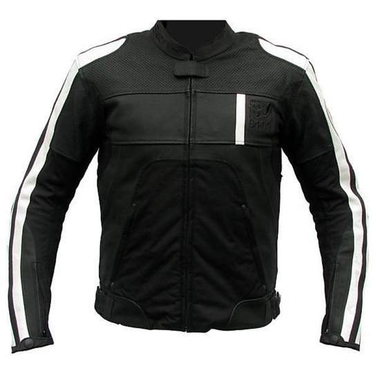 Giubbotto Moto in In Vera Pelle Berik Modello BRK69 Bianco/Nero