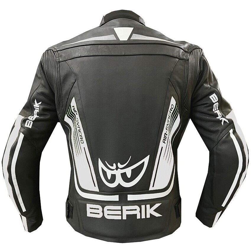 Giubbotto Moto in Pelle Berik 2.0 LJ-9063 Air Syncro Nero Bianco