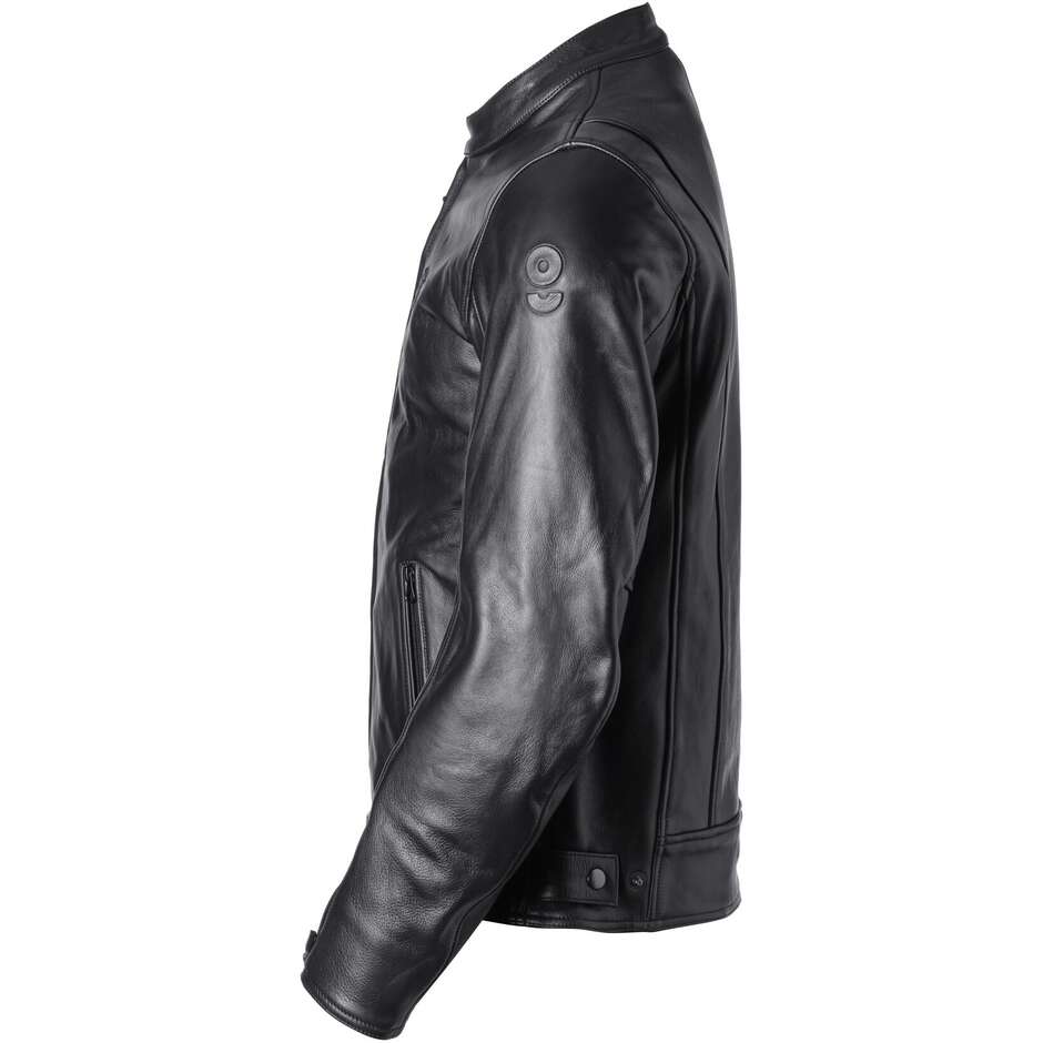 Giubbotto Moto in Pelle Gms The Roland Stones Nero 