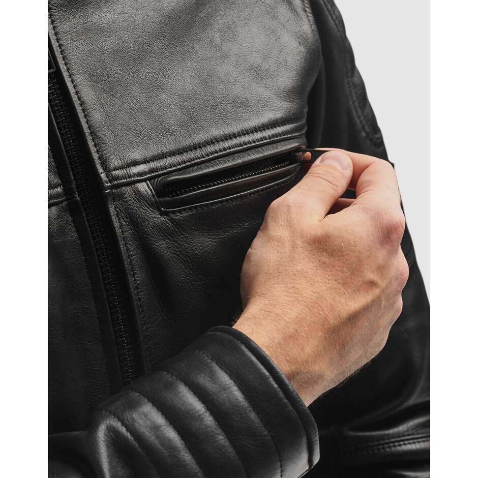 Giubbotto Moto In Pelle Rebelhorn HUNTER II Nero